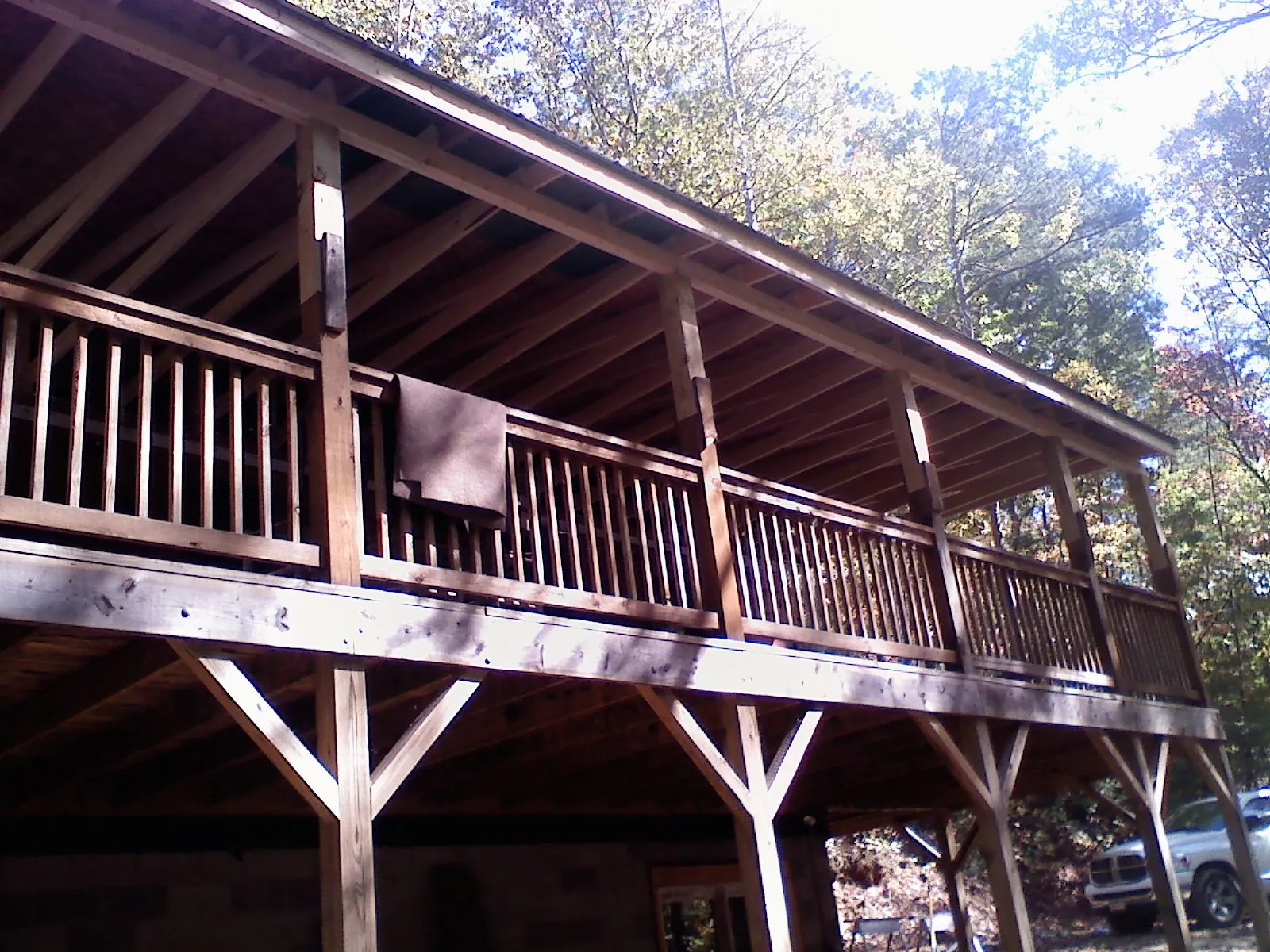 Timber framing under a new elevated porch and deck — Roof Leak Repair in Kennerdell by Roofing Brothers